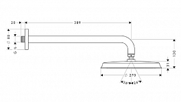 Верхний душ Hansgrohe Raindance 27424000 , изображение 3