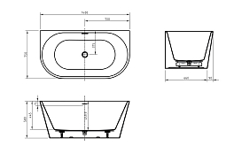 Акриловая ванна BelBagno BB710-1400-750 140x75 , изображение 7