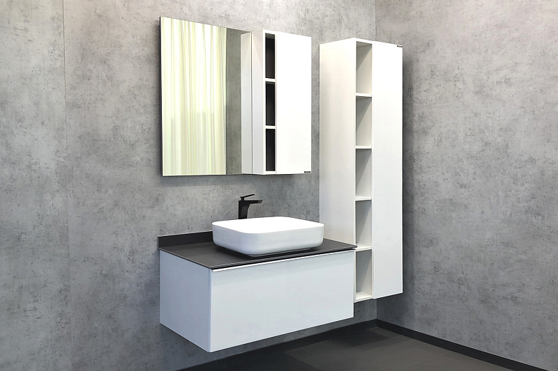 Зеркало-шкаф Comforty Милан 90 белый глянец , изображение 2