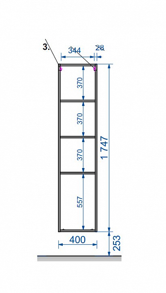Шкаф-пенал Эстет Dallas Luxe R белый подвесной 174,7 см , изображение 4