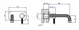 Смеситель Cezares Olimp BLSM2-02-L для раковины, с внутренней частью , изображение 2