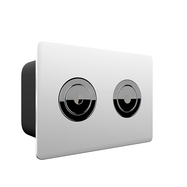 Кнопка смыва Point Венера PN44072WC белый/хром (установка в стену) , изображение 1