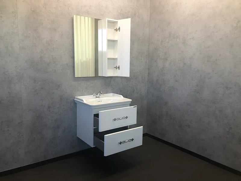 Зеркало-шкаф Comforty Неаполь 65 белый глянец , изображение 7