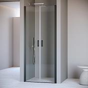 Душевая дверь RGW Passage PA-104В 70 см профиль черный, стекло прозрачное , изображение 1