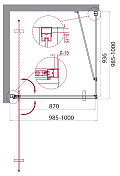 Душевой уголок BelBagno Marmi A-1-100-C-Cr , изображение 2