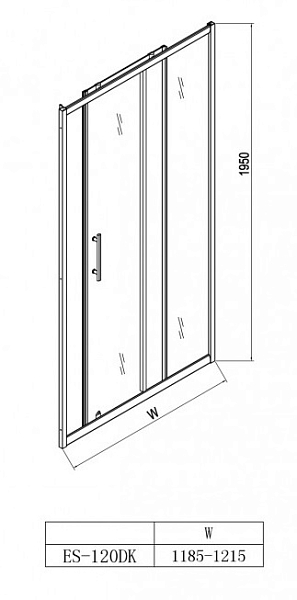Душевая дверь Esbano ES-120DK 120 , изображение 2