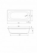 Акриловая ванна Cezares Piave 170-70-42 170х70 , изображение 3