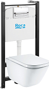 Комплект Roca The Gap Pack 893104100 подвесной унитаз + инсталляция + кнопка + сиденье , изображение 1
