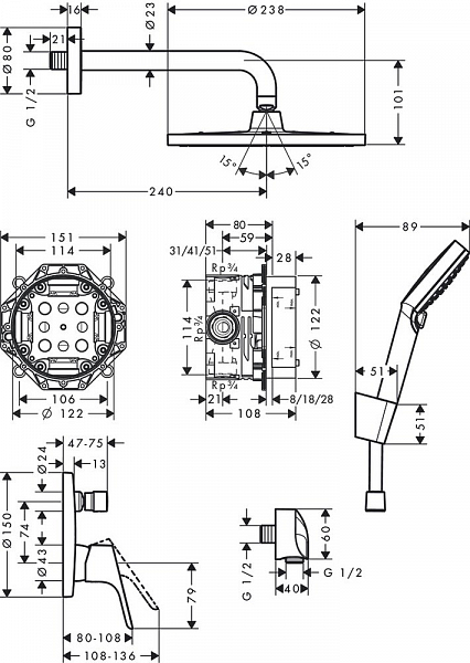 Душевой комплект Hansgrohe Crometta S 27958000 , изображение 3