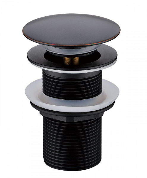 Донный клапан для раковины Boheme Black 612-B без перелива , изображение 1