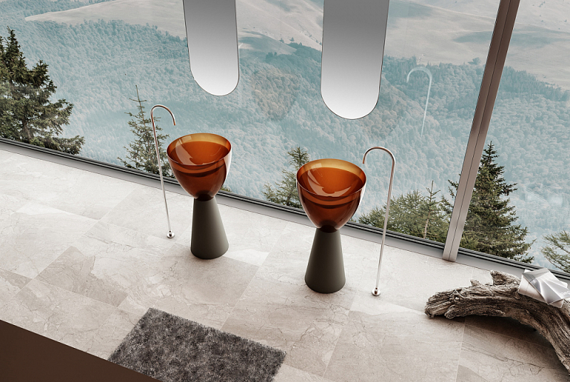 Раковина Abber Kristall AT2703Black-Opal 45 см , изображение 3