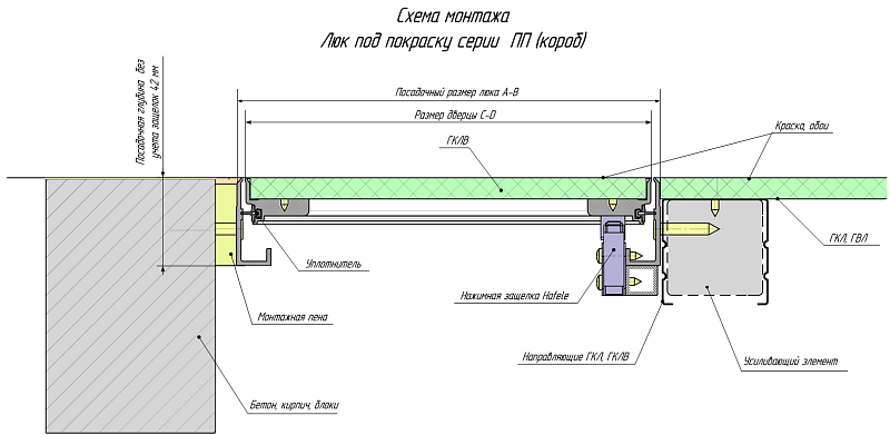 Ревизионный люк Lyuker ПП 50x40, настенный , изображение 7