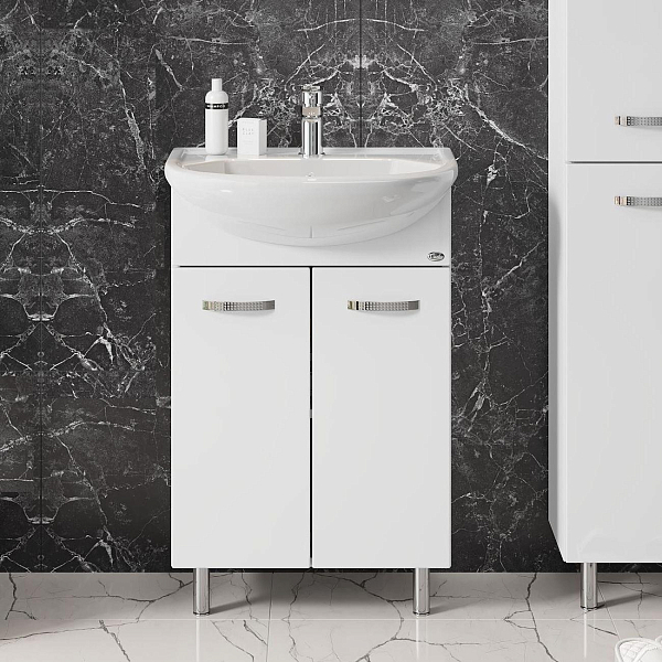 Тумба под раковину Onika Коралл 55 напольная, белая , изображение 2