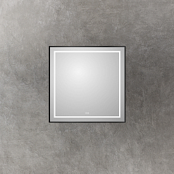 Фото Зеркало BelBagno Kraft SPC-KRAFT-800-800-LED-TCH-WARM-NERO