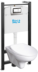 Фото Комплект Roca Mateo Pack 893100010 подвесной унитаз + инсталляция + кнопка + сиденье