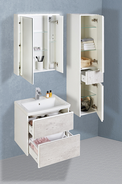 Зеркало-шкаф Roca Ronda 70 белый матовый/бетон , изображение 3