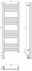 Фото Полотенцесушитель электрический Сунержа Богема 3.0 прямая 100х30 L без покрытия