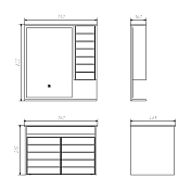 Тумба с раковиной Comforty Кемер 75 антрацит/дуб тёмно-коричневый , изображение 8