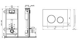 Система инсталляции для унитазов KK-POL Premium SET/M500/145/K черная кнопка , изображение 6