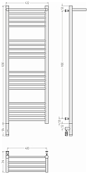 Фото Полотенцесушитель электрический Сунержа Богема 3.0 1П 120х40 L без покрытия