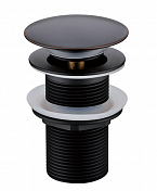 Донный клапан для раковины Boheme Black 612-B/2 с переливом , изображение 1