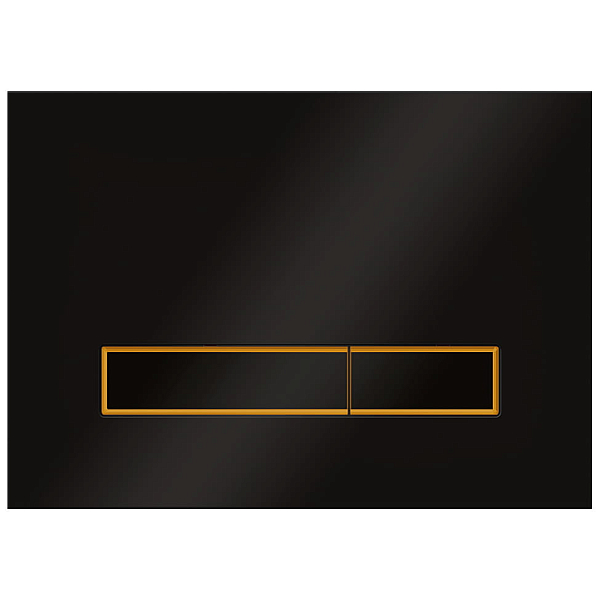 Кнопка смыва KK-POL Vitrum Grande V4 SPP/018/0/K стекло, черная/золото матовое , изображение 1