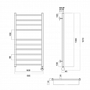 Полотенцесушитель электрический Domoterm Квадро П10 50х100 R хром , изображение 3