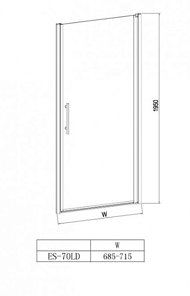 Душевая дверь Esbano ES-70LD 70 R , изображение 3