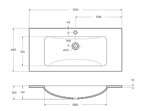 Фото Мебельная раковина BelBagno BB1010/465-LV-VTR-BO 100 см