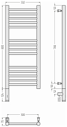 Фото Полотенцесушитель электрический Сунержа Богема 3.0 прямая 80х30 L без покрытия