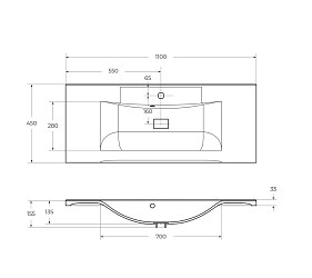 Фото Мебельная раковина BelBagno BB1100/450-LV-MR-PR