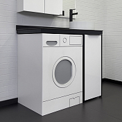 Тумба с раковиной Comforty Лозанна 100 белый глянец, для стиральной машины , изображение 1