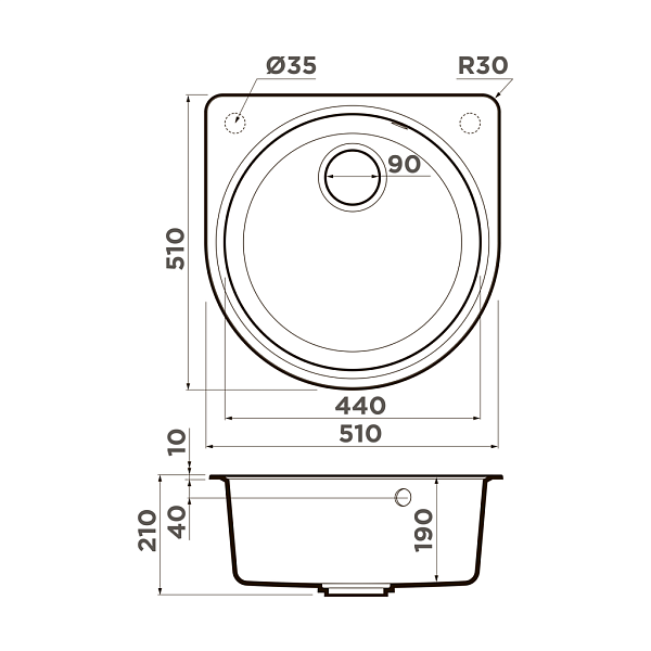 Мойка кухонная Omoikiri Akegata 51-BL черный , изображение 2