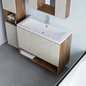 Тумба под раковину Бриклаер Кристалл 100 латте/дуб крафт , изображение 10