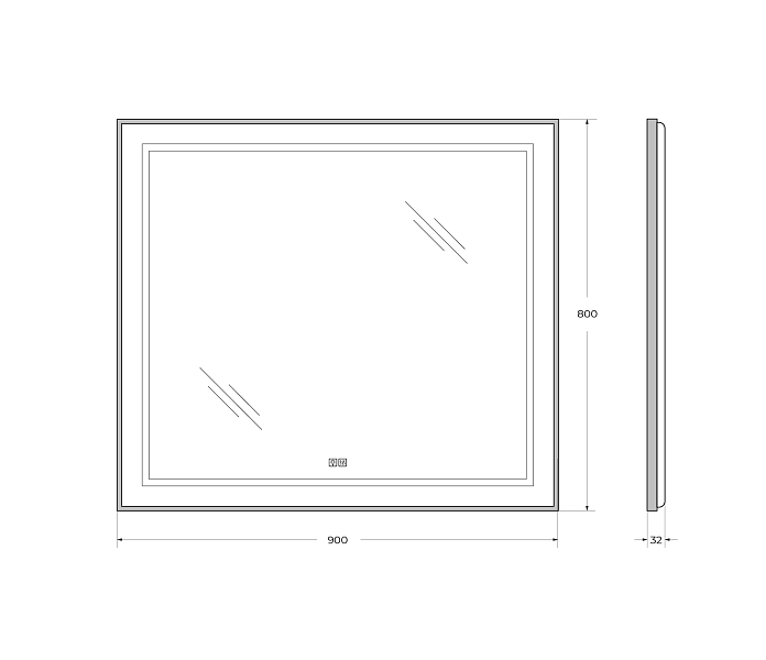 Зеркало BelBagno Kraft SPC-KRAFT-900-800-LED-TCH-WARM-NERO , изображение 9