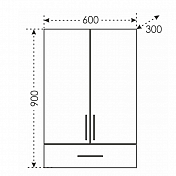 Шкаф СаНта Дублин 60 с ящиком и дверками , изображение 3