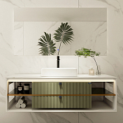 Тумба с раковиной Black&White Gravity AV707.1500 MINT 150 зеленый матовый , изображение 2