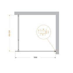 Фото Душевая перегородка BelBagno Kraft L-1-100-C-Cr