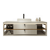 Тумба с раковиной Black&White Gravity AV707.1500 WHITE 150 белый матовый , изображение 6