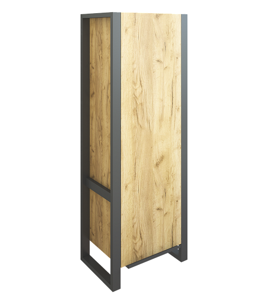 Шкаф-пенал Sanflor Гард подвесной, дуб крафт золотой/черный , изображение 1