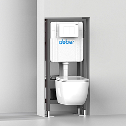 Фото Система инсталляции для унитазов Abber AC0106 двойная самонесущая, для двух подвесных унитазов