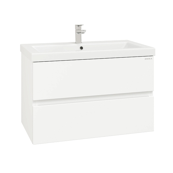 Тумба под раковину Onika Эвада 80 подвесная, белая , изображение 1