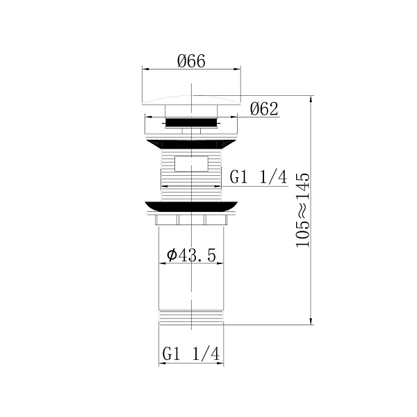 Донный клапан Abber AF0010RG для раковины , изображение 3