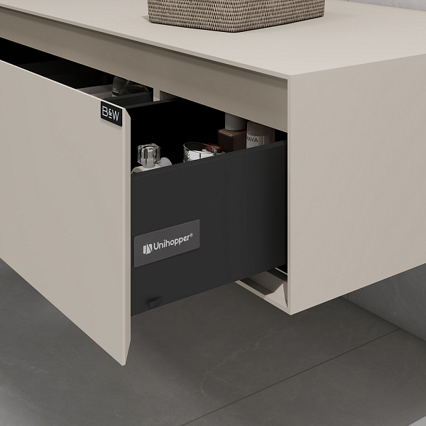 Тумба с раковиной Black&White Universe U955.1200L 120 песочный , изображение 4