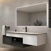 Изображение Тумба с раковиной Black&White Gravity AV703.1800 180 белый/серый Тумба с раковиной Black&White Gravity AV703.1800 180 белый/серый , изображение 4