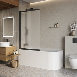 Фото Шторка на ванну BelBagno Luce VF-11-90/145-P-NERO