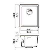Мойка кухонная Omoikiri Kata 34-U-BL черный , изображение 2