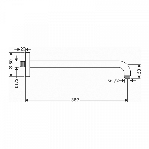 Кронштейн для верхнего душа Hansgrohe 27413700 , изображение 2