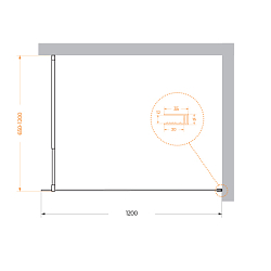 Фото Душевая перегородка BelBagno Kraft L-1-120-C-Cr