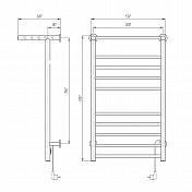 Полотенцесушитель электрический Domoterm Аврора 50x90 R с полкой , изображение 4